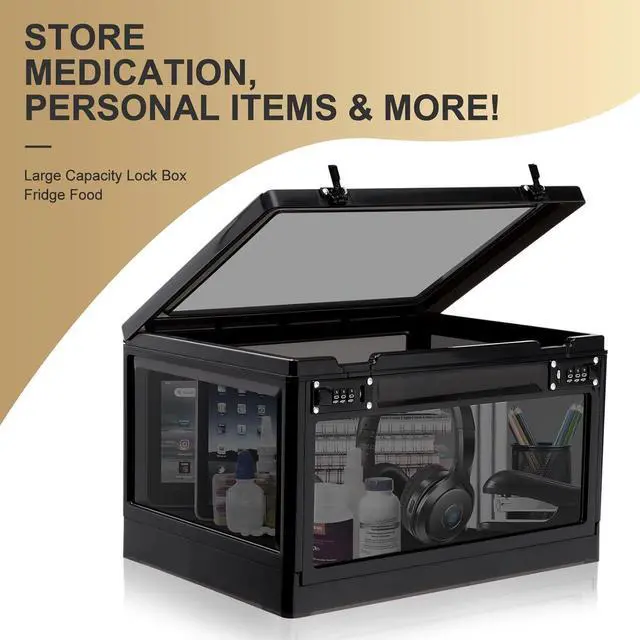 Alt view image 5 of 6 - Large Lock Box for Personal Items, 24 Litre Combination Lockable Storage Box for Office Locker/School/Medicine/Snacks/Phone Jail/Electronic/Home