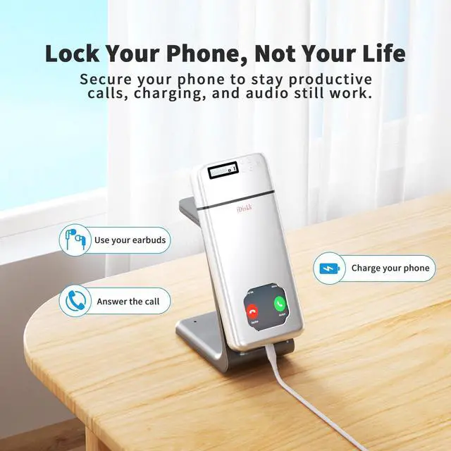 Alt view image 3 of 7 - Timed lock Box, Portable Timer phone lock box for Kids & Adults,Built better habits Anti-Phone Addiction Self-Discipline Phone Jail,Metallic Silver