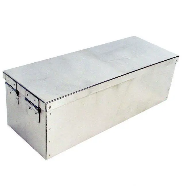 Alt view image 4 of 5 - Lock Box with Folding Handle - Durable Metal Storage Chest with Stackable Design to Secure Valuables, Cash, Jewelry, and Weapons by Stalwart (Silver)