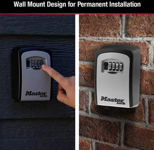 Alt view image 3 of 7 - Set Your Own combination Wall Mount Lock Box, 5 Key capacity, Black 5401EC