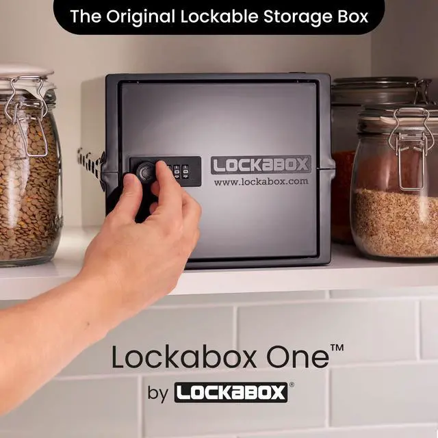 Alt view image 2 of 7 - One | Compact and Hygienic Lockable Storage Box for Food, Medicines, Tech and Home Safety | One Size 12 x 8 x 6.6 inches externally (Jet)