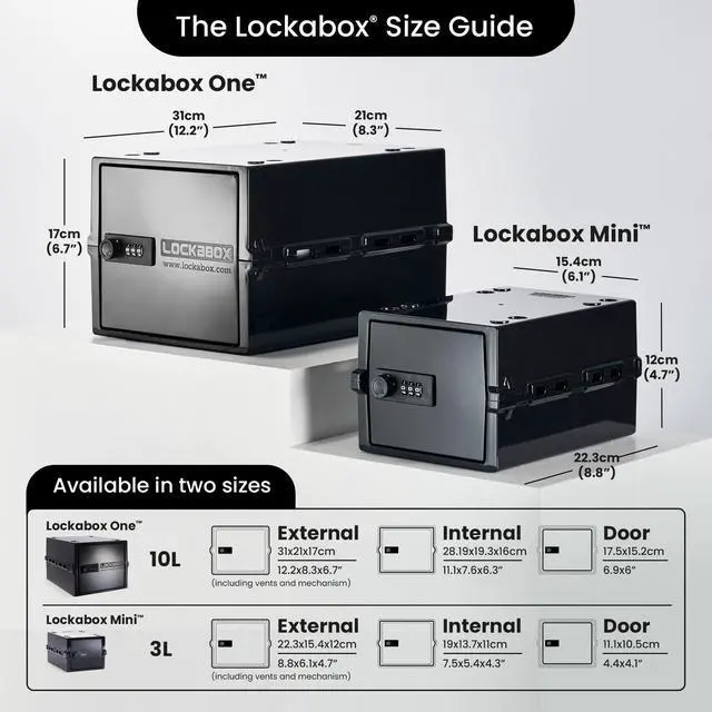 Alt view image 5 of 7 - One | Compact and Hygienic Lockable Storage Box for Food, Medicines, Tech and Home Safety | One Size 12 x 8 x 6.6 inches externally (Jet)