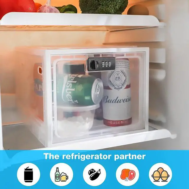 Alt view image 7 of 7 - Large Lockbox Medicine Lock Box - Refrigerator Lockable Boxes for Food Storage - Childproof First AID Locking Cabinet Pill Case Medical Organizer Bin - Mobile Tablet Locker Cell Phone Jail