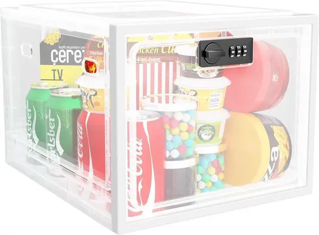 Main image of Large Medication Lock Box, Lockable Medicine Storage Box for Medicine Safe/Phone/Refrigerator/Personal Items/Home/Office/Dorm, White