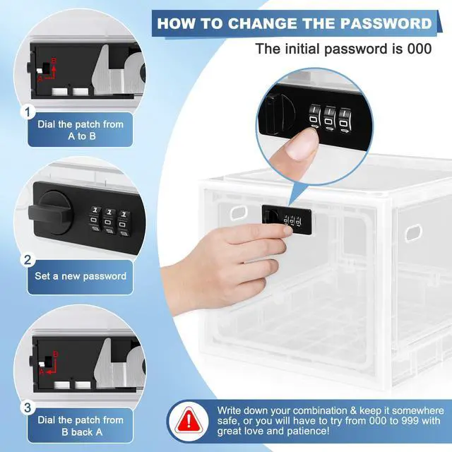 Alt view image 4 of 7 - Medicine Lock Box for Safe Medication, Premium Material Lockable Storage Box Locking Organizer Bin with Combination Code for Fridge Food/Snacks/Phone/Tablet Jail/Home/Office Storage Lockers
