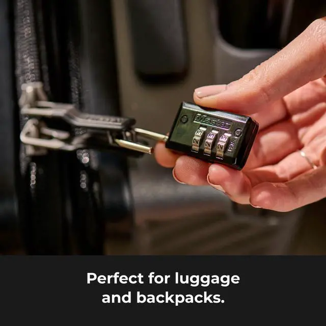 Alt view image 4 of 5 - Black Combination Padlock, Indoor Gym Locker Lock with Customizable 3-Digit Code for Luggage, Backpacks, Cabinets, 647D