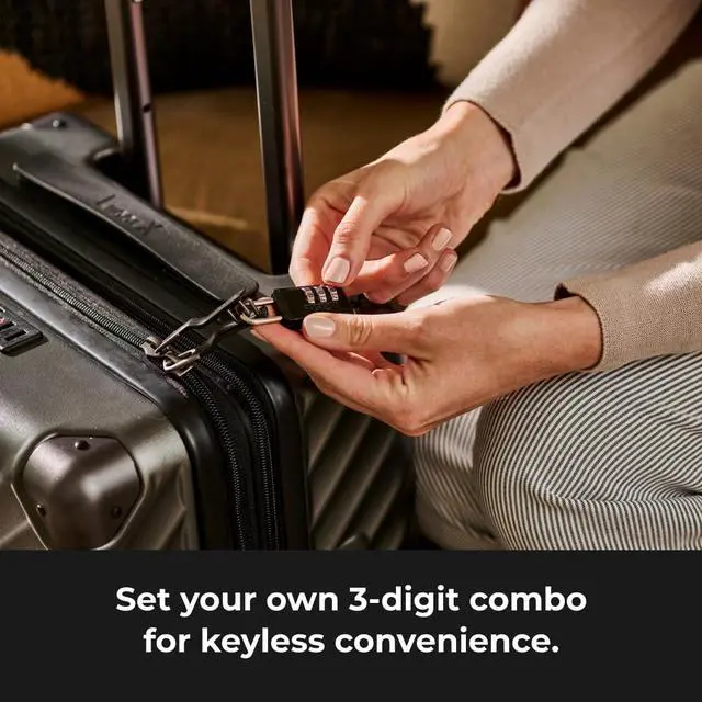 Alt view image 5 of 5 - Black Combination Padlock, Indoor Gym Locker Lock with Customizable 3-Digit Code for Luggage, Backpacks, Cabinets, 647D