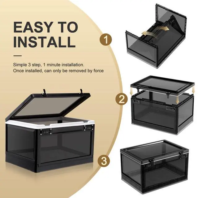 Alt view image 4 of 5 - Large Lock Box for Personal Items, 24 Litre Combination Lockable Storage Box for Office Locker/School/Medicine/Snacks/Phone Jail/Electronic/Home (Black&White)