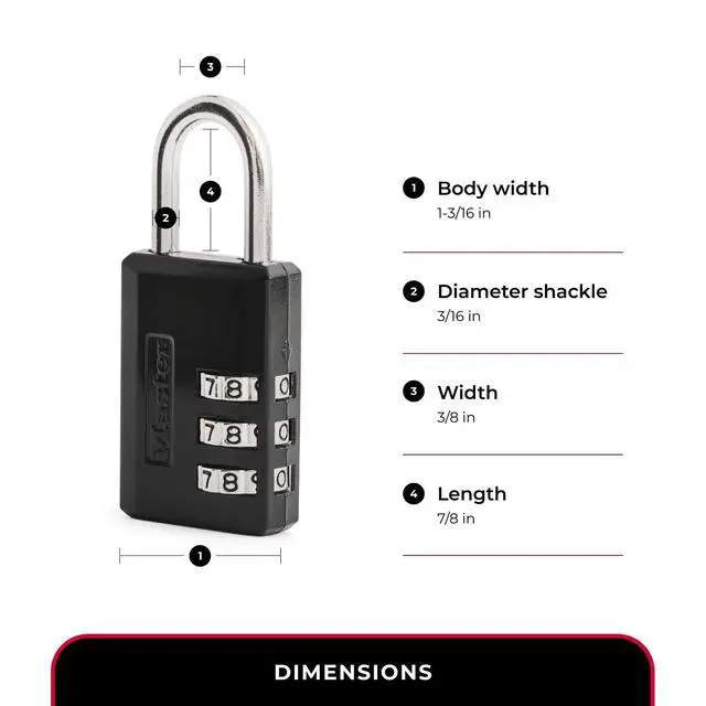 Alt view image 3 of 5 - Black Combination Padlock, Indoor Gym Locker Lock with Customizable 3-Digit Code for Luggage, Backpacks, Cabinets, 647D