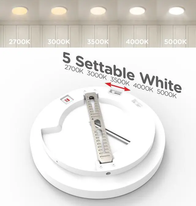 Alt view image 2 of 7 - Motion Sensor Ceiling Light Indoor Wired, 9 Inch 18W, 5 CCT 2700/3000/3500/4000/5000K, 3 Brightness Settable, 1550LM Flush Mount LED Closet Lights for Stairs Hallway Laundry Porch, White