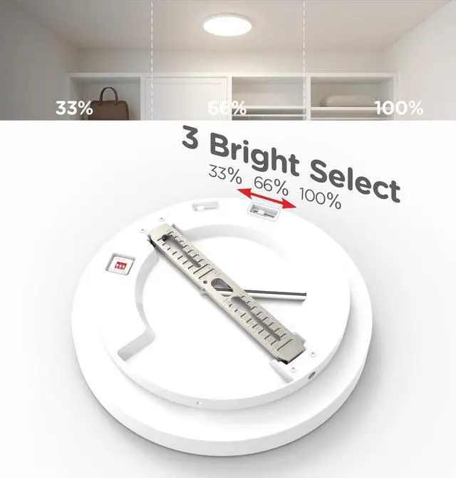 Alt view image 3 of 7 - Motion Sensor Ceiling Light Indoor Wired, 9 Inch 18W, 5 CCT 2700/3000/3500/4000/5000K, 3 Brightness Settable, 1550LM Flush Mount LED Closet Lights for Stairs Hallway Laundry Porch, White