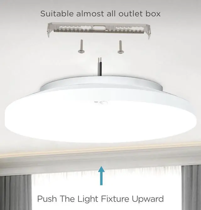 Alt view image 7 of 7 - Motion Sensor Ceiling Light Indoor Wired, 9 Inch 18W, 5 CCT 2700/3000/3500/4000/5000K, 3 Brightness Settable, 1550LM Flush Mount LED Closet Lights for Stairs Hallway Laundry Porch, White