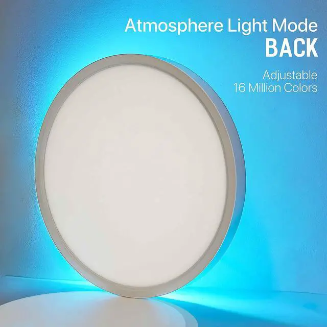 Alt view image 5 of 7 - 2Pcs RGB Smart Ceiling Light, Super Slim LED Flush Mount Ceiling, WiFi Compatible with Alexa Google Home,12Inch 24W Dimmable 2700K-6500K for Bedroom, Kitchen, Dining Room, Basements