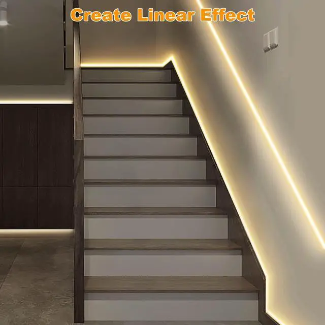 Alt view image 4 of 7 - Smart White COB Led Strip Light with App and Remote, 16.4ft 4000K WiFi Bright COB Light Strip Compatible with Alexa Google, Dimmable Indoor COB Led Lights for Mirror, Room, Cabinet, Kitchen
