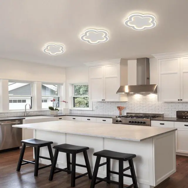 Alt view image 2 of 7 - Modern LED Ceiling Light 9.8inch Small Ceiling Light Fixture 21w with Remote Control(3000k-6000k) Close to Ceiling Lights for Hallway Entryway Corridors Kitchen Laundry Room (White)