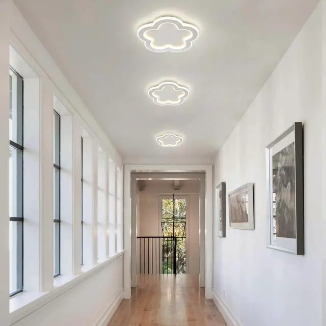 Alt view image 3 of 7 - Modern LED Ceiling Light 9.8inch Small Ceiling Light Fixture 21w with Remote Control(3000k-6000k) Close to Ceiling Lights for Hallway Entryway Corridors Kitchen Laundry Room (White)