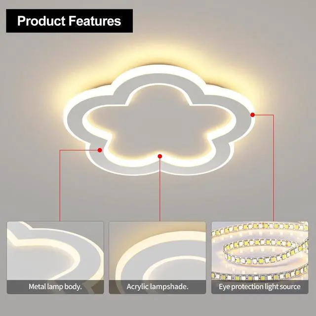 Alt view image 6 of 7 - Modern LED Ceiling Light 9.8inch Small Ceiling Light Fixture 21w with Remote Control(3000k-6000k) Close to Ceiling Lights for Hallway Entryway Corridors Kitchen Laundry Room (White)