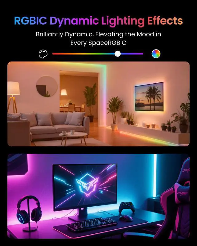 Alt view image 3 of 7 - LED Strip Light 5M Work with Alexa, 72 LEDs/m, Matter LED Lights Compatible with Apple Home, Google Home, 16 Million Colors, Music Sync, DIY Color Changing RGB Lights for Bedroom, Party, TV
