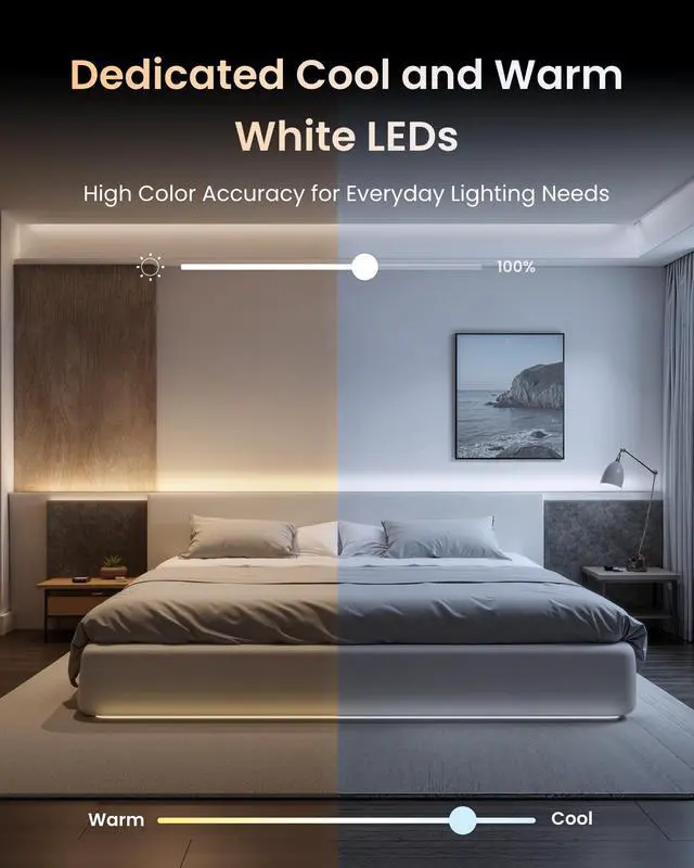 Alt view image 5 of 7 - LED Strip Light 5M Work with Alexa, 72 LEDs/m, Matter LED Lights Compatible with Apple Home, Google Home, 16 Million Colors, Music Sync, DIY Color Changing RGB Lights for Bedroom, Party, TV