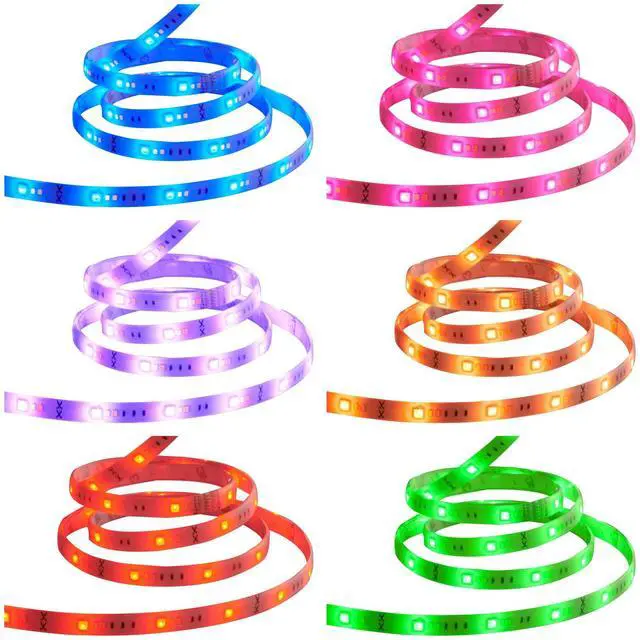 Alt view image 3 of 6 - Starfish S11263 WiFi Smart LED 6 Foot Color Changing Indoor Tape Light Strip, Works with Siri, Alexa, Google Assistant, SmartThings, 20 Watt, 120 Volt, 1600 Lumens