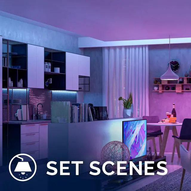 Alt view image 4 of 6 - Starfish S11263 WiFi Smart LED 6 Foot Color Changing Indoor Tape Light Strip, Works with Siri, Alexa, Google Assistant, SmartThings, 20 Watt, 120 Volt, 1600 Lumens