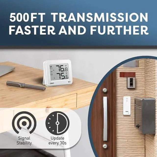 Alt view image 4 of 6 - Outdoor Thermometer Wireless Indoor Outdoor Digital Thermometer Remote Temperature Monitor Greenhouse Thermometer for House Home Room Patio