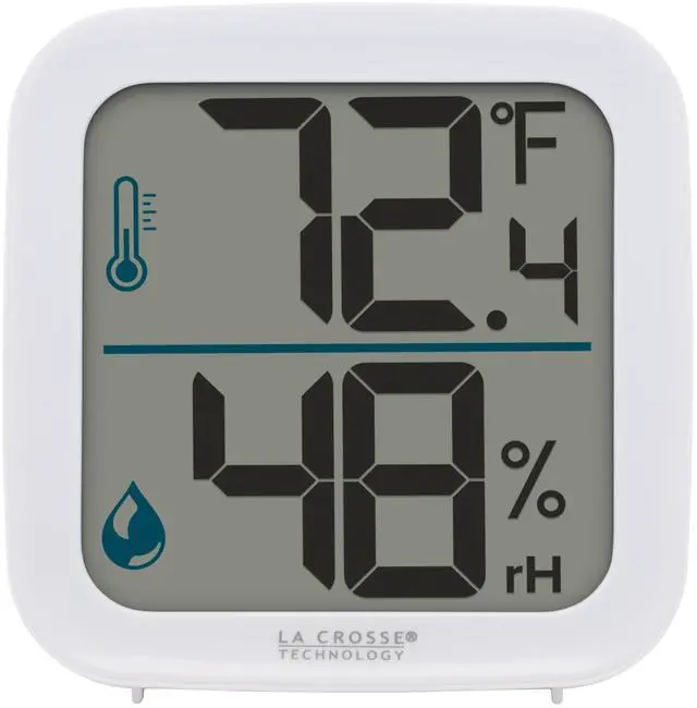 Main image of 302-1407W Monochromatic White Digital Indoor Thermometer with Humidity