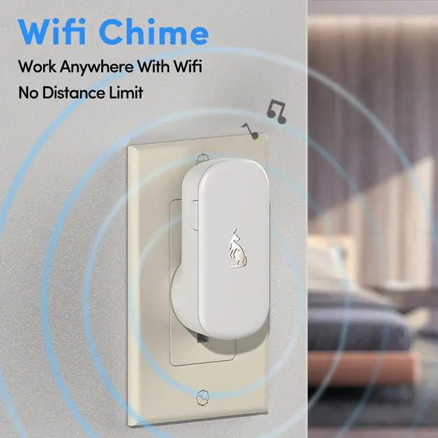 Alt view image 5 of 7 - Kangaroo Wireless Doorbell+Chime,HD Camera,Easy Setup,Battery Power,Motion Detection,2.4G WiFi,Real-time Alerts to Phone,Security System for Home,Apartment and Office (2 Doorbell+2 Chime)