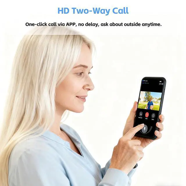 Alt view image 3 of 7 - Wireless Video Doorbell Camera with Chime, Two-Way Audio, Night Vision,Battery Powered Video Doorbells,Cloud Storage,2.4GHz Wi-Fi only