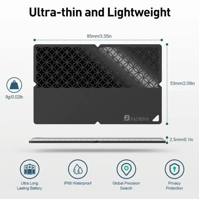 Alt view image 5 of 7 - 2026 Apple MFi Certified Wallet Tracker Smart Card for Find My iPhone Ultra Thin Air Tracker Tag for Travel, 5 Years+ Staying Power, IP69 Waterproof, Key Finder & Item Locator for Keys, Bags, Passport