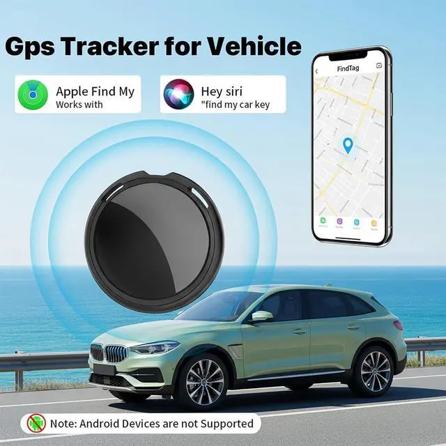 Alt view image 4 of 6 - No Subscription GPS Tracker for Vehicles Work with Find My(iOS Only) Real Time Mini Tracker Tags Global Coverage Hidden Car Location Tracking Tags Device with Magnetic Case No Monthly Fee Required