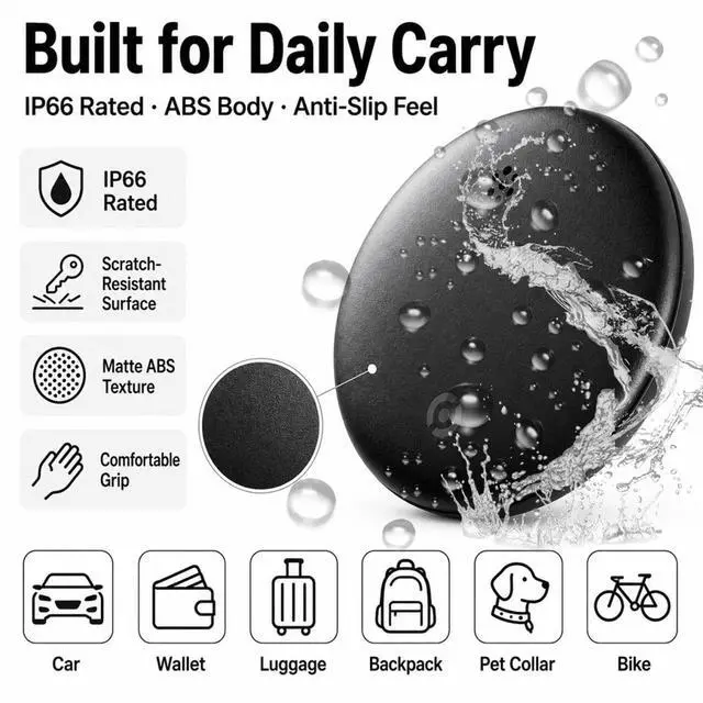Alt view image 5 of 7 - Dual System GPS Tracker for iOS and Android Bluetooth Tracker Smart Tags Compatible with Apple Find My (iOS) & Google's Find Hub (Android) for Keys, Vehicles, Car, Luggage, Wallet (4-Pack)