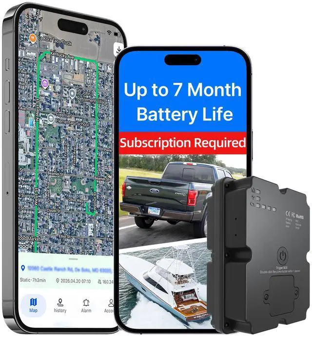 Main image of Magnetic GPS Tracker for Vehicles, Tracking Devices for Cars Hidden, Up to 7 Months Battery Life, IP67 Waterproof, Real-Time 4G LTE Assets & Car Tracking Device, Unlimited Range, Subscription Required