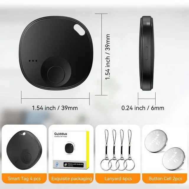 Alt view image 7 of 7 - Android Tracker Tags, 2026 New Smart Tags-4 Pack Android, Bluetooth Tracking Tag Compatible Google Find Hub App, Keys Finder and Item Locator for Keys,Luggages,Wallet