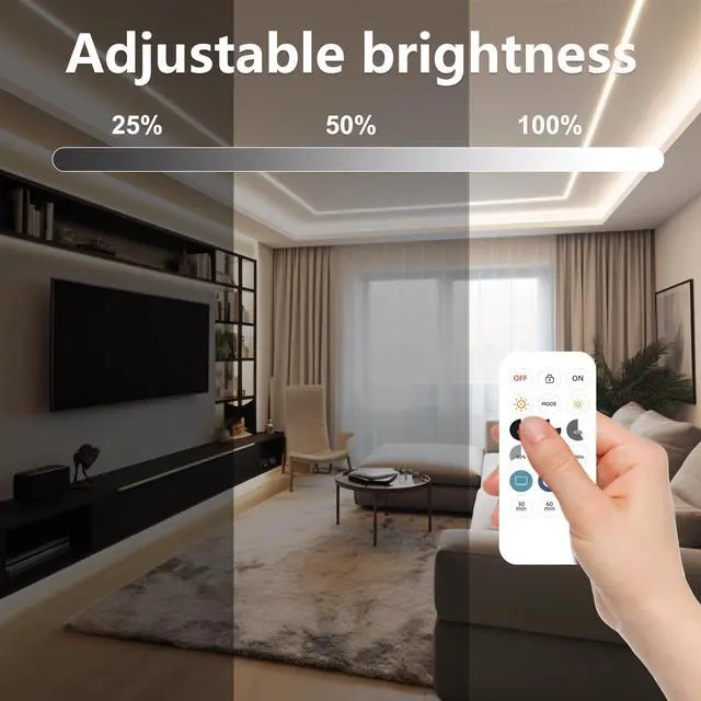 Alt view image 3 of 7 - COB LED Strip Lights, Dotless LED Lights with Remote& App, 65.6ft Natural White 4000K Super Bright Dimmable 24V Flexible LED Tape Light,Kitchen Cabinet,Office,Stairs,Shelf Indoor Lighting.