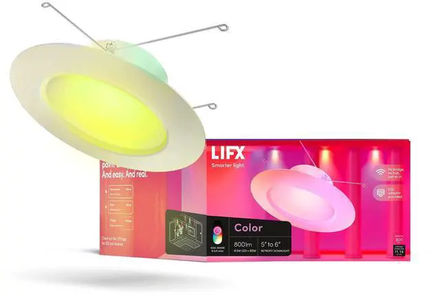 Main image of SuperColor 5-6" Smart Downlight Retrofit, 800 Lumens, CRI 90, Compatible with Alexa, Apple Homekit, SmartThings, Fits existing 5-6 Recessed Can Lights, LXDL6CUS