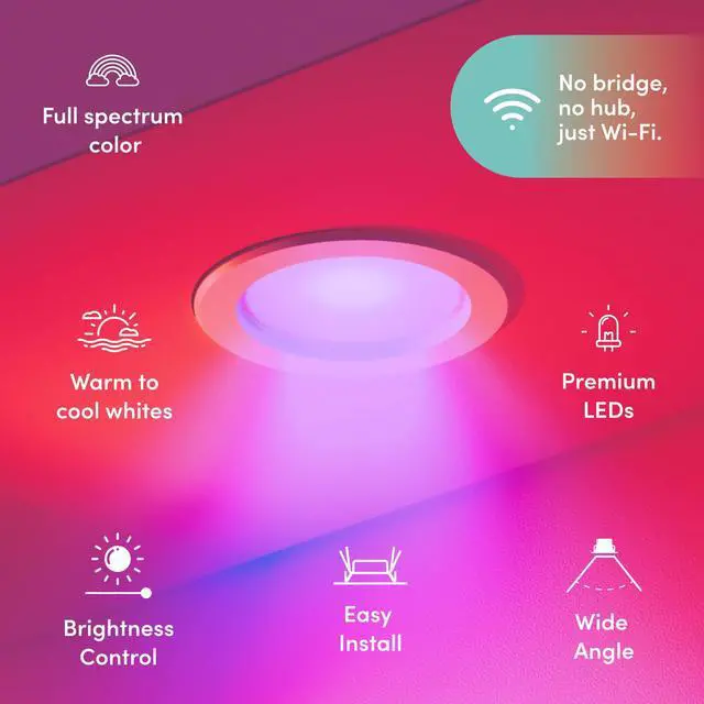 Alt view image 2 of 7 - SuperColor 5-6" Smart Downlight Retrofit, 800 Lumens, CRI 90, Compatible with Alexa, Apple Homekit, SmartThings, Fits existing 5-6 Recessed Can Lights, LXDL6CUS
