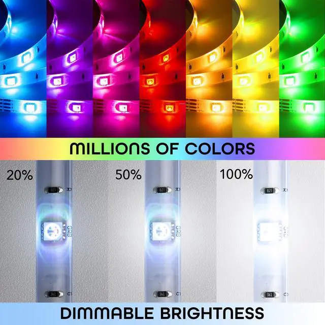 Alt view image 4 of 7 - Prisma 5M Smart WiFi LED Strip Lights Works with Alexa, Google Assistant 16 Million Colors Phone App Controlled Light Strip for Home, Kitchen, TV, Party, for iOS and Android, 16.4ft