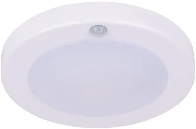 Main image of LED Flush Mount Ceiling Light, Closet Lighting Fixture with Motion Sensor, 10.5W, 700 Lumen, 6.2 Inch, Anti-Rust Galvanized Housing, White Finish 5000K 1-Pack