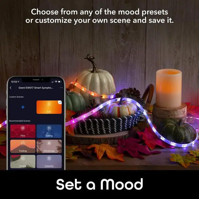 Alt view image 7 of 7 - Prisma Symphony Smart LED Strip Lights, RGBIC Neon Color Changing WiFi Lights with App Remote Control and Music Sync, Compatible with Alexa and Google Home, 16.4 ft