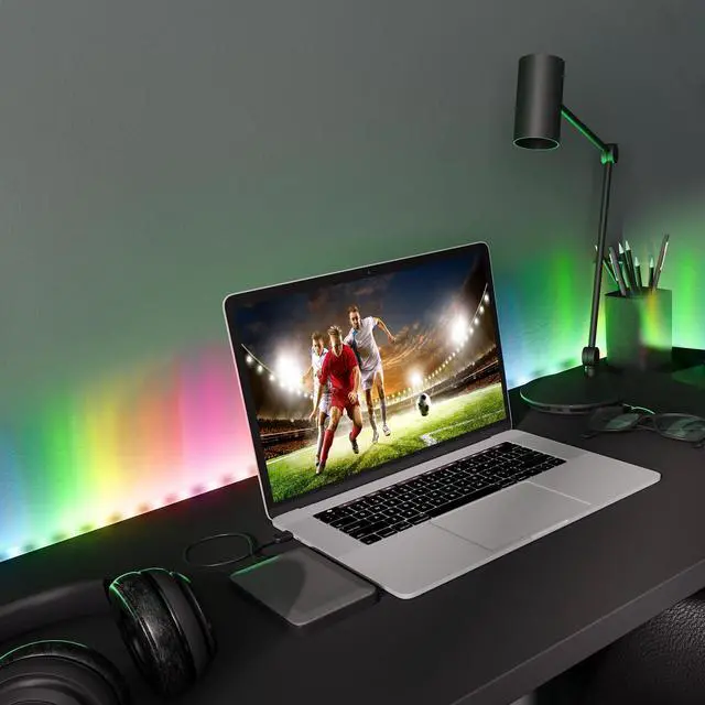 Alt view image 7 of 7 - Smart RGB+IC LED Light Strip, 25 Foot Indoor Wi-Fi Color Flow LED Light Strip, Sound Reactive, Remote Access, Voice Control with Alexa, Siri, Google, Grouping, Scheduling, No Hub Required