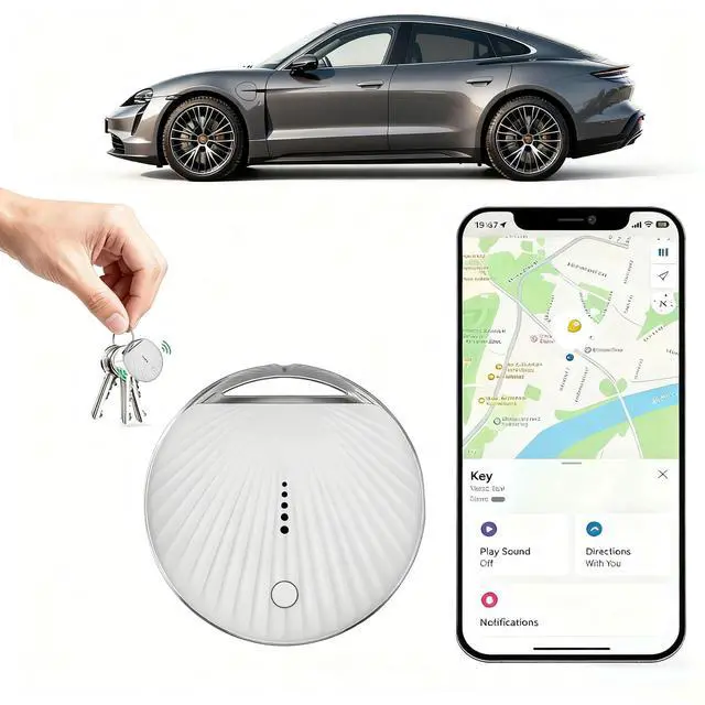 Main image of GPS Tracker for Vehicles No Subscription, Real-Time Smart Tracking Devices for Cars Hidden, Key Finder Locator with Sound, with Find My (iOS Only), for Luggage, Pet, Kids, Key, Wallet & More