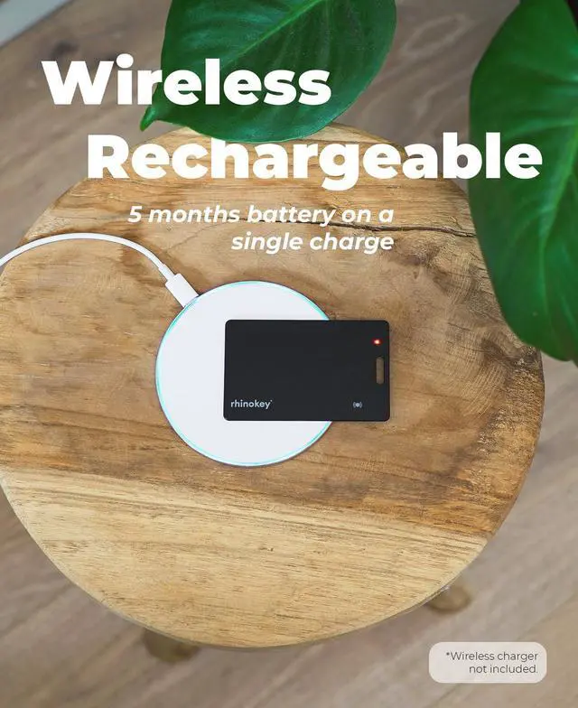 Alt view image 6 of 7 - MFi Certified Wallet Tracker Card Works with Apple Find My (iOS Only) Slim 0.07in Rechargeable IP68 Waterproof Tracker Item Finder Credit Card Tracker with Keychain Hole for Luggage