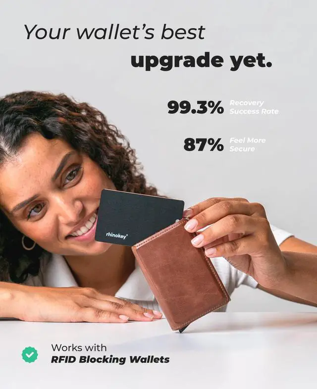 Alt view image 7 of 7 - MFi Certified Wallet Tracker Card Works with Apple Find My (iOS Only) Slim 0.07in Rechargeable IP68 Waterproof Tracker Item Finder Credit Card Tracker with Keychain Hole for Luggage