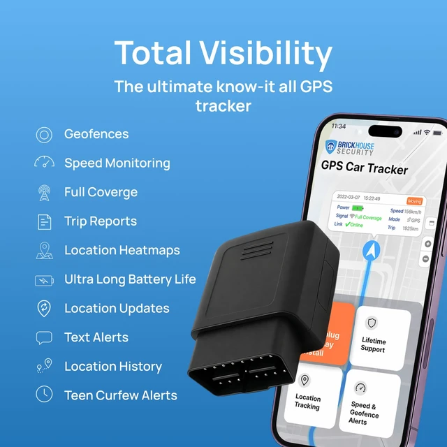 Alt view image 7 of 7 - TrackPort OBD II GPS Tracker for Vehicnles, Plug in Subscription Required, GPS Tracker, OBD Plug & Play Real Time Tracking, Geofencing, Speed Alerts, Car Tracker, 8ft Accuracy