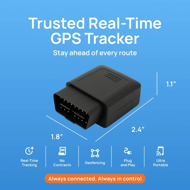 Alt view image 5 of 7 - TrackPort OBD II GPS Tracker for Vehicnles, Plug in Subscription Required, GPS Tracker, OBD Plug & Play Real Time Tracking, Geofencing, Speed Alerts, Car Tracker, 8ft Accuracy