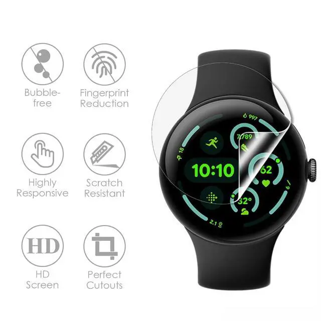 Alt view image 3 of 6 - 6 Pack Anti-Scratch Film for Google Pixel Watch 4 45mm Screen Protector, TPU Flexible Film, HD Clear Screen Protector Compatible for Google Pixel Watch 4/3 45mm Smartwatch