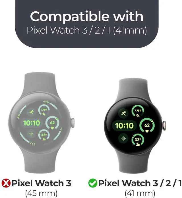 Alt view image 2 of 6 - (6 Pack MilitaryShield Screen Protector designed for Google Pixel Watch (2022) (41 mm) Anti-Bubble HD Clear Film - Made in USA