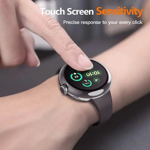 Alt view image 6 of 7 - 2-Pack Hard PC Case Compatible with Google Pixel Watch 3 (2024) 45mm, Easy Installation Lightweight Ultra-thin Protective Cover for Pixel Watch 3, Transparent