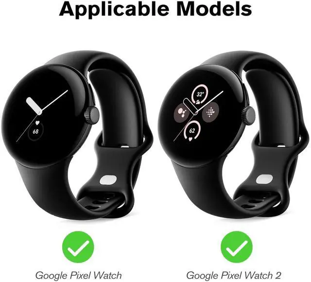 Alt view image 2 of 7 - 3 Pack Hard Case Compatible with Google Pixel Watch 3 41mm /2/1 with Tempered Glass Screen Protector, Full Coverage Slim Bumper Cover - Black/Silver/Clear